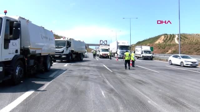 YAVUZ SULTAN SELİM KÖPRÜSÜ YOLUNDA KATI ATIK TANTERİ ALEV ALEV YANDI 2