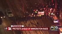 Protests ahead of immigration raids