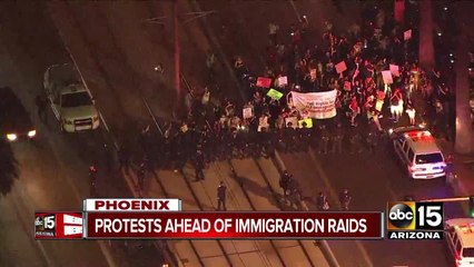 Protests ahead of immigration raids