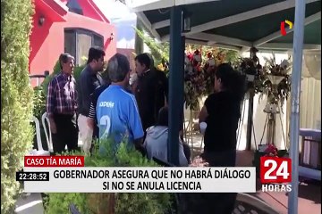 Arequipa: gobernador asegura que no habrá diálogo si no se anula licencia de proyecto Tía María