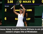 Halep beats Williams in Wimbledon final