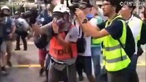 Hong Kong protests: Several thousand march against mainland Chinese traders in town near border