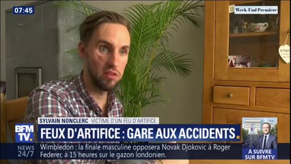 "Je suis tombé dans le coma pendant 14 jours." À 21 ans, Sylvain a été gravement blessé par un feu d'artifice tiré entre amis