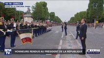 La Marseillaise retentit pour saluer l'arrivée d'Emmanuel Macron sur les Champs-Élysées