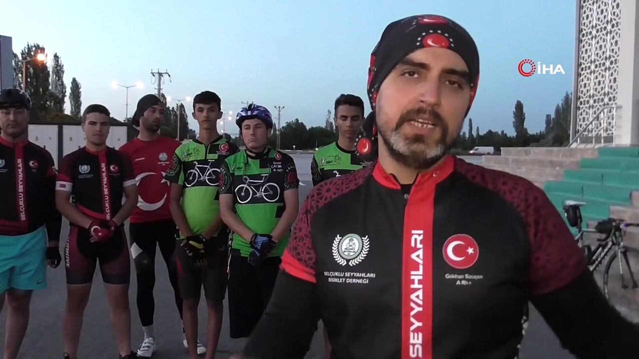 Bisiklet tutkunları 251 şehit için 251 kilometre pedal çeviriyor