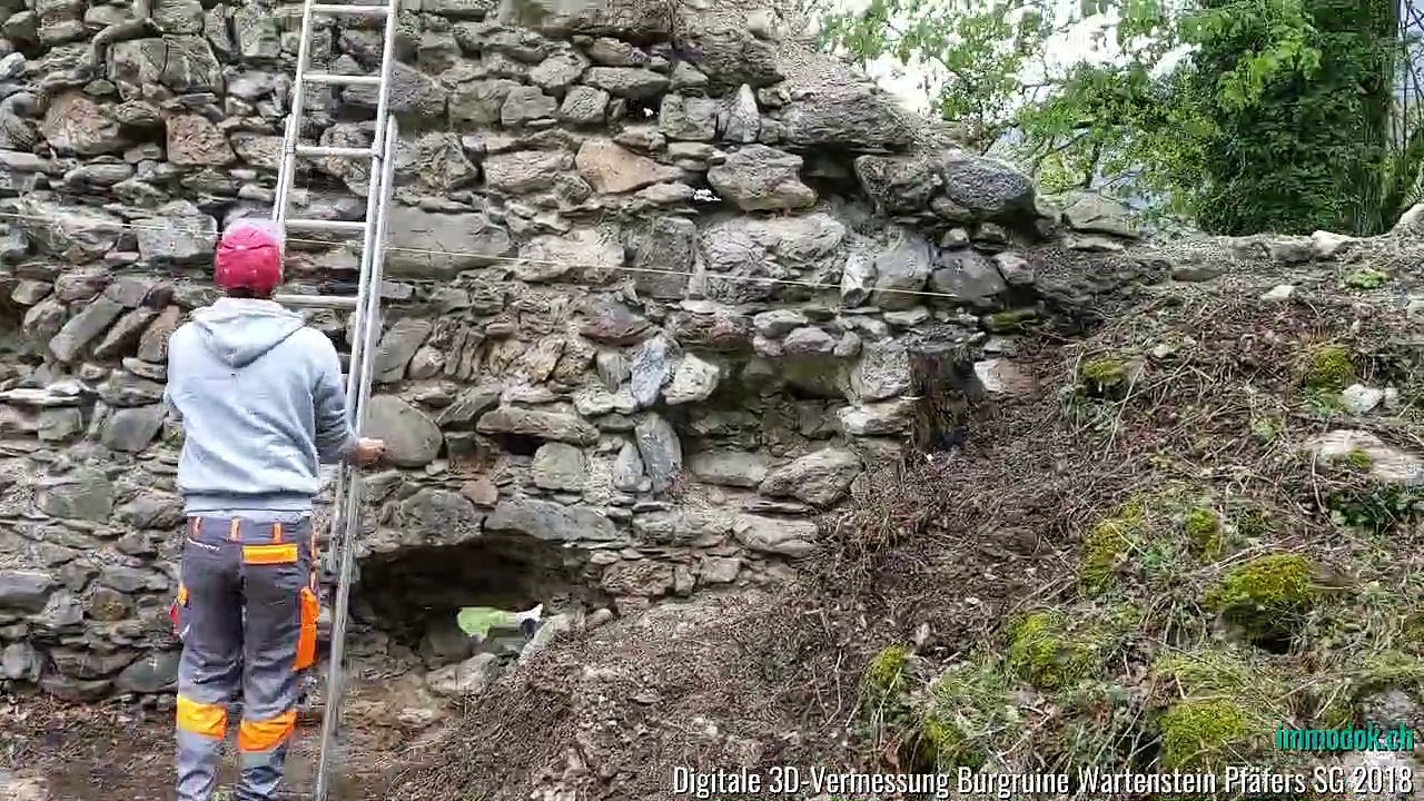 Digitale 3D Vermessung Burgruine Wartenstein in Pfäfers SG