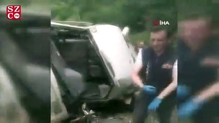 Giresun’da minibüs şarampole yuvarlandı