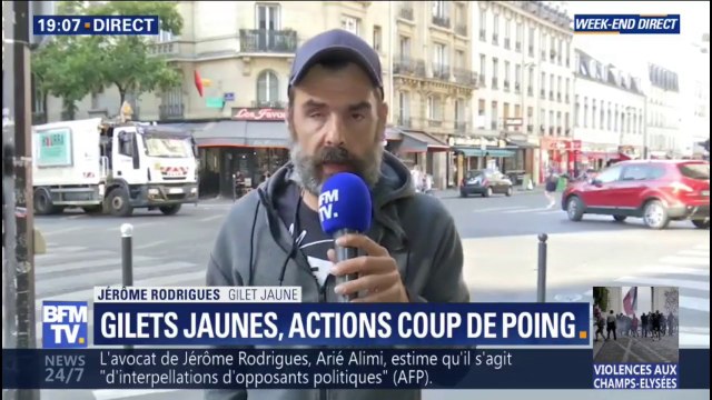 Interpellé sur les Champs-Elysées, Jérôme Rodrigues affirme qu'il était venu voir un défilé militaire
