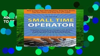 About For Books  SMALL TIME OPERATOR: HOW TO STAPB  Review