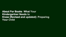 About For Books  What Your Kindergartner Needs to Know (Revised and updated): Preparing Your Child