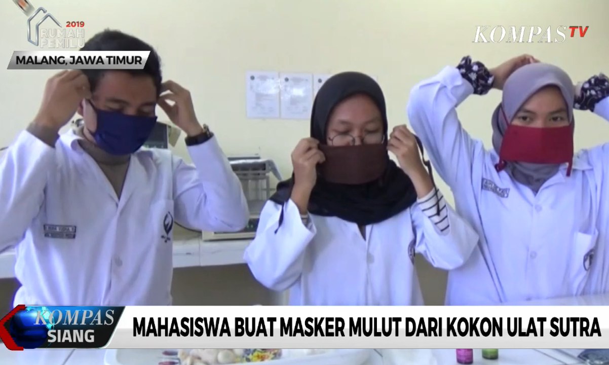 Mahasiswa Buat Masker Mulut dari Kokon Ulat Sutra