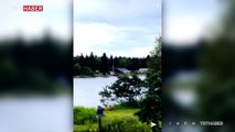 İsveç'te uçağın düşüş anı amatör kamerada