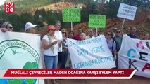 Muğlalı çevreciler maden ocağına karşı eylem yaptı