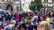 Blue boat on streets of central London as Extinction Rebellion stage latest climate protests
