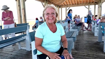 Seebad vertreibt aufdringliche Möwen mit Raubvögeln