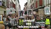 G7: à Bayonne, ces manifestants brandissent des portraits de Macron