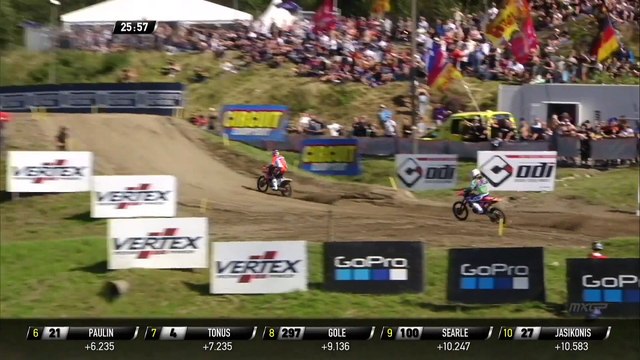 Gajser vs Herlings + Gajser falls - MXGP Race 1 - MXGP of Sweden 2019