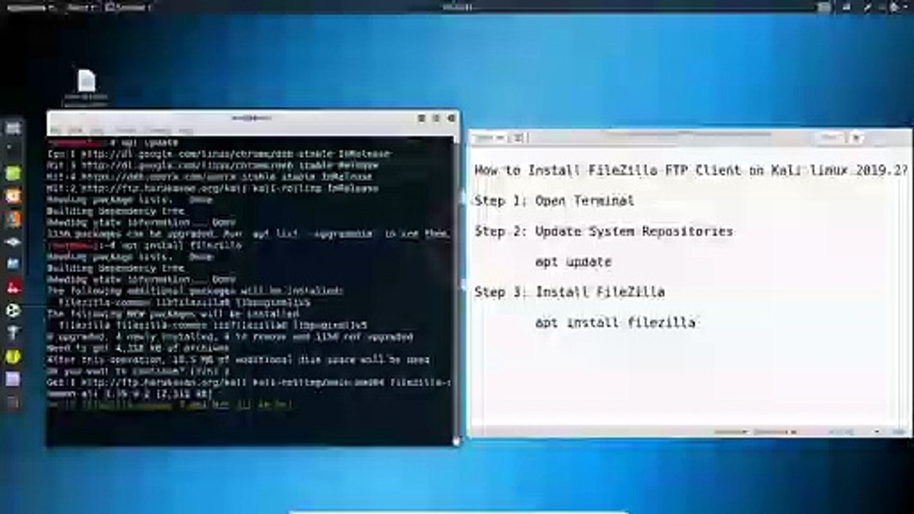 How to Install Filezilla FTP Client on Kali Linux 2019.2?