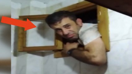 Polisten kaçıyordu, havalandırma boşluğuna sıkıştı