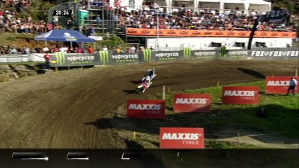 Geerts vs Walsh + Geerts falls - MX2 Race 2 - MXGP of Sweden 2019