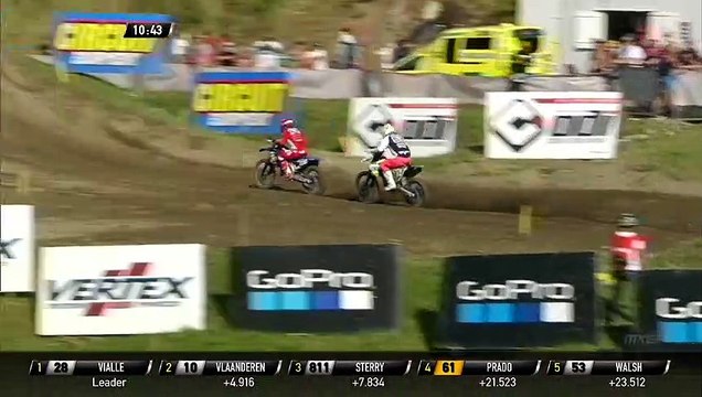 Renaux and Olsen pass Walsh - MX2 Race 2 - MXGP of Sweden 2019