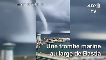 Corse: spectaculaire trombe marine au large de Bastia