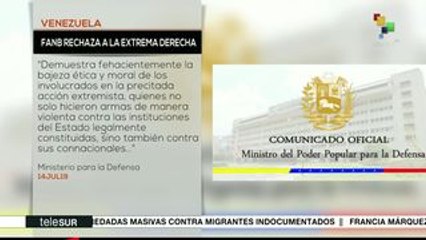 Repudia FANB robo de armas del ejército por parte de opositores