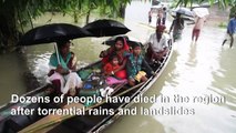 People flee floods from monsoon in India's northeast
