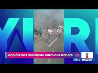 Rapiña de refrescos mientras chofer muere calcinado en la cabina de un tráiler