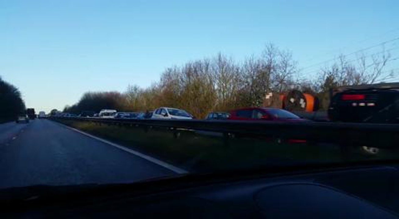 Heavy traffic on A617 after M1 accident