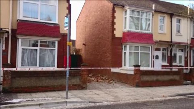 Storm Katie brings down wall