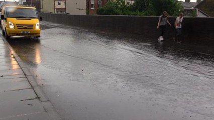 Flash flood closes road