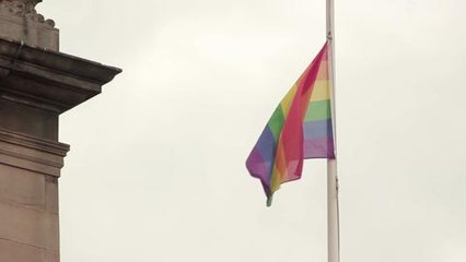 Rainbow flag flies at South Shields Town Hall.