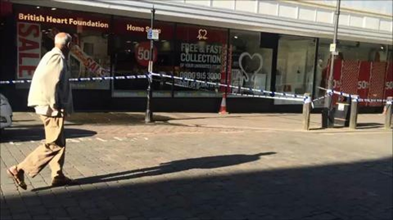 Blood stained doorway crime scene