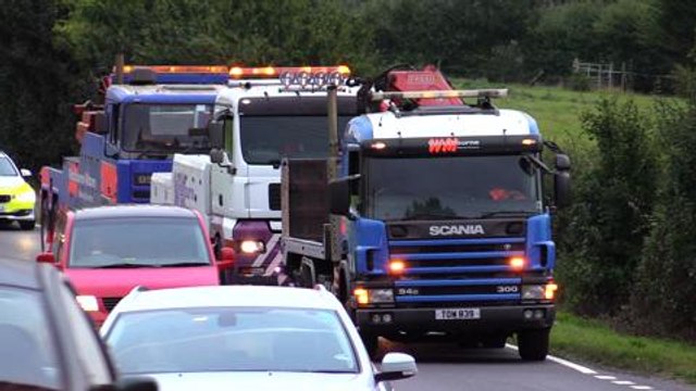 Overturned lorry on A27