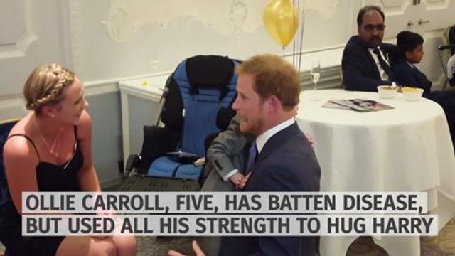 Brave five-year-old hugs Prince Harry