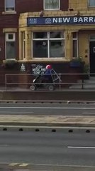 Clown filmed on mobility scooter in Sheffield