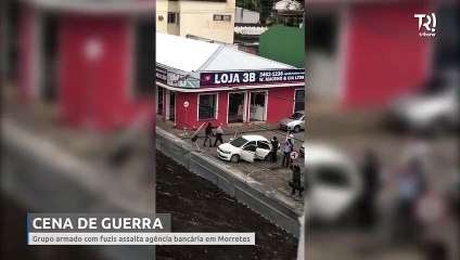 Bando armado com fuzis assalta banco e toca o terror em Morretes