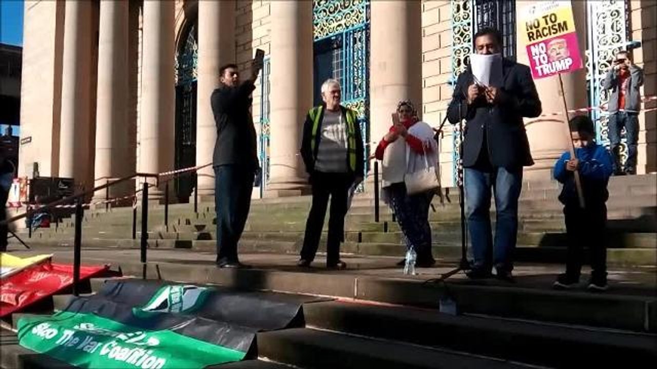 Protesters outside Sheffield City Hall voice concerns about Donald Trump
