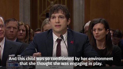 Ashton Kutcher gives emotional testimonial about child sexual abuse