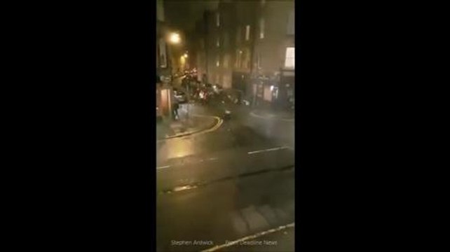 Hearts/Hibs casuals in mass brawl