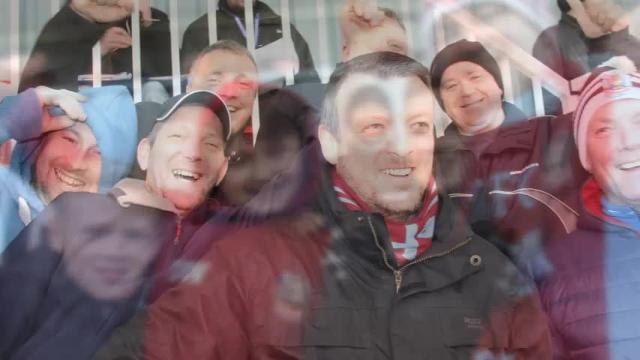 South Shields fans celebrate getting to Wembley