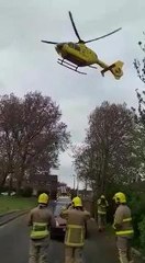 OAP airlifted to hospital after accidentally setting herself on fire