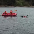 A rescue demonstration at the reservoir in Stocksbridge (courtesy of Yorkshire Water)