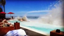 Des vagues énormes viennent détruire une piscine à Bali