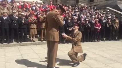 Army proposal at the end of Pride March in London