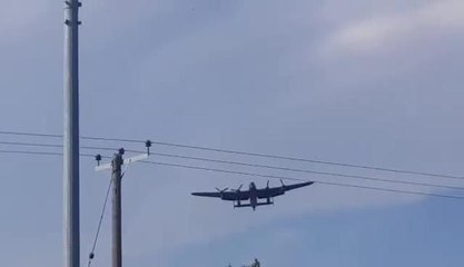 Lancaster Bomber flies over Doncaster
