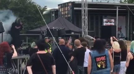 Officer keeps the peace... Slipknot style