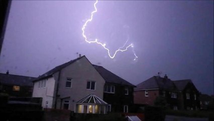 Lightning storm across Lancashire