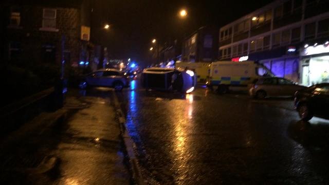 Car flips after Horsforth crash